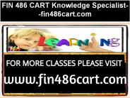 FIN 486 CART Knowledge Specialist--fin486cart.com
