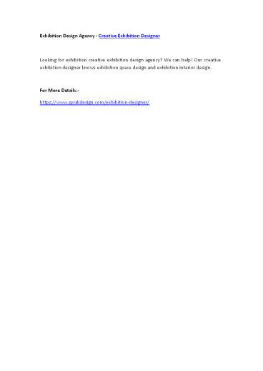 Exhibition Design Agency - Creative Exhibition Designer