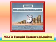 MBA in Financial Planning and Analysis