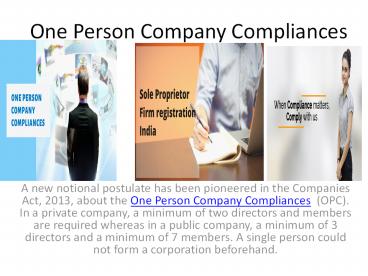 One Person Company Compliances