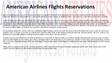 American Airlines Flights | AA Official Site 1(845)250-2114
