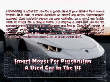 Smart Moves For Getting A Great Used Car Deal