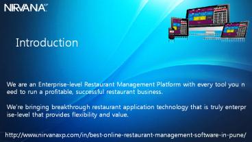 Top most Android Based Restaurant POS System in Pune-Nirvana XP