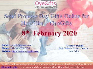 Send Propose Day Gifts Online for Her/Him - OyeGifts