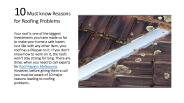 10 Must know Reasons for Roofing Problems
