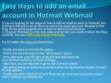 Hotmail sign in Australia