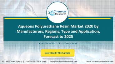 Aqueous polyurethane resin market 2020 by manufacturers, regions, type and application, forecast to 2025