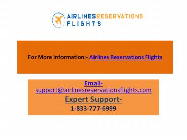 Reservation With Airlines Reservations Flights