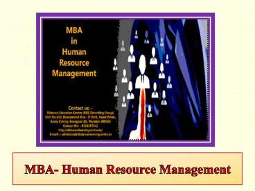 MBA- Human Resource Management