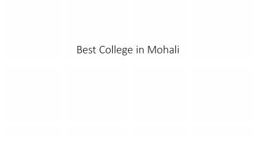 Best College in Mohali