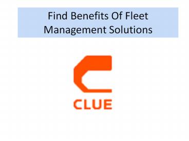 Find Benefits Of Fleet Management