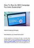 How To Run An SEO Campaign For Auto Dealership? PowerPoint PPT Presentation