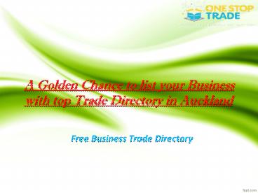 Trade Directory in Auckland