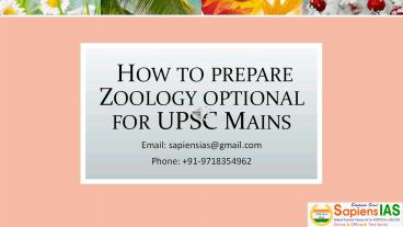 How to prepare Zoology optional for UPSC Mains
