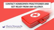 Contact homeopath practitioner and get relief from any allergy.