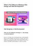 What Is The Difference Between Web Design and Web Development? PowerPoint PPT Presentation