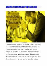 Business Astrologer Consultant