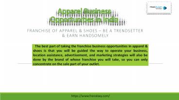 Apparel Business Opportunities in India