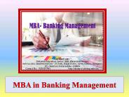 MBA in Banking Management