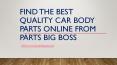 Find the Best Quality Car Body Parts Online from Parts Bigboss - Partsbigboss.in