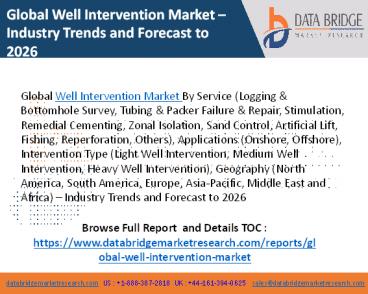Well Intervention Market
