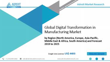 Digital Transformation in Manufacturing Market Drivers, Key Players, Regions, Application and Forecast to 2020-2025