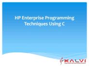 HP Enterprise Programming Techniques Using C