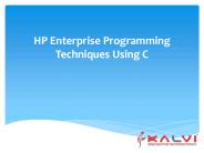 HP Enterprise Programming Techniques Using C PowerPoint PPT Presentation