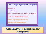 Get MBA Project Report on NGO Management
