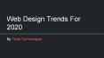 Web Design Trends For 2020 - Tihalt Technologies PowerPoint PPT Presentation