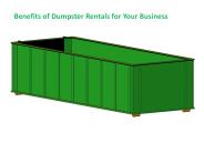 Benefits of Dumpster Rentals for Your Business