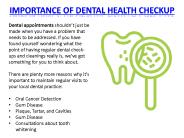 Importance of Dental Health Checkup