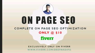 On Page SEO Expert on Fiverr