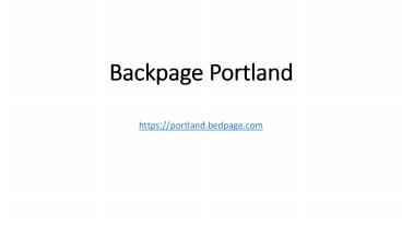 Backpage Portland