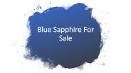 Blue Sapphire For Sale