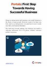 Portals: First Step Towards Having Successful Business