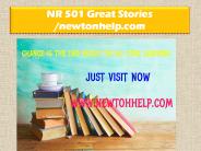 NR 501 Great Stories /newtonhelp.com