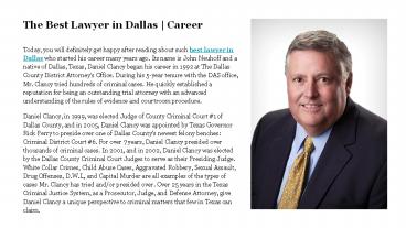 The Best Lawyer in Dallas | Career