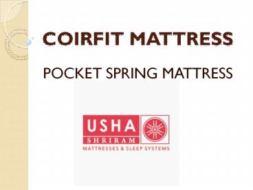 Usha Shriram - Pocket Spring Mattress 0nline