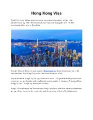 HONG KONG VISA