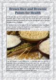 Brown Rice and Brownie Points for Health PowerPoint PPT Presentation