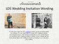 LDS Wedding Invitation Wording PowerPoint PPT Presentation