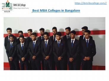 Best MBA Colleges in Bangalore - IBMR IBS