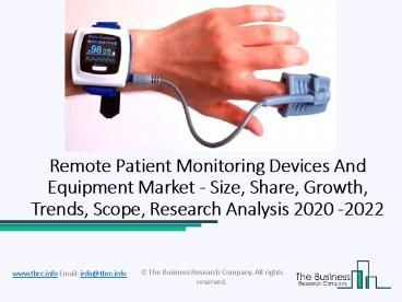Remote Patient Monitoring Devices Market Emerging Growth Analysis 2022
