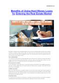 Benefits of Using Hard Money Loans for Entering the Real Estate Market PowerPoint PPT Presentation