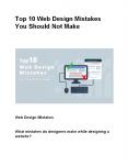 Top 10 Web Design Mistakes You Should Not Make PowerPoint PPT Presentation