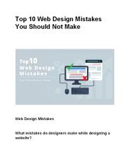 Top 10 Web Design Mistakes You Should Not Make
