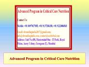 Advanced Program in Critical Care Nutrition