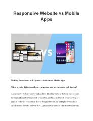 Responsive Website vs Mobile Apps
