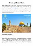 How to get Israel Visa? PowerPoint PPT Presentation